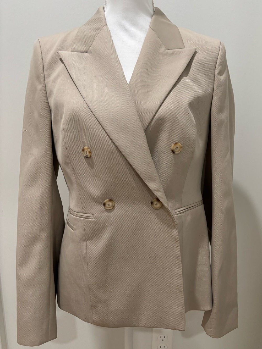 BOSS Wool Blazer Double-Breasted, Tailored Size 8 Work Business Casual 100% Wool